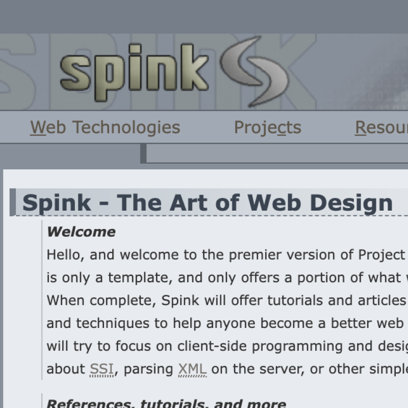 Spink: The Art of Web Design